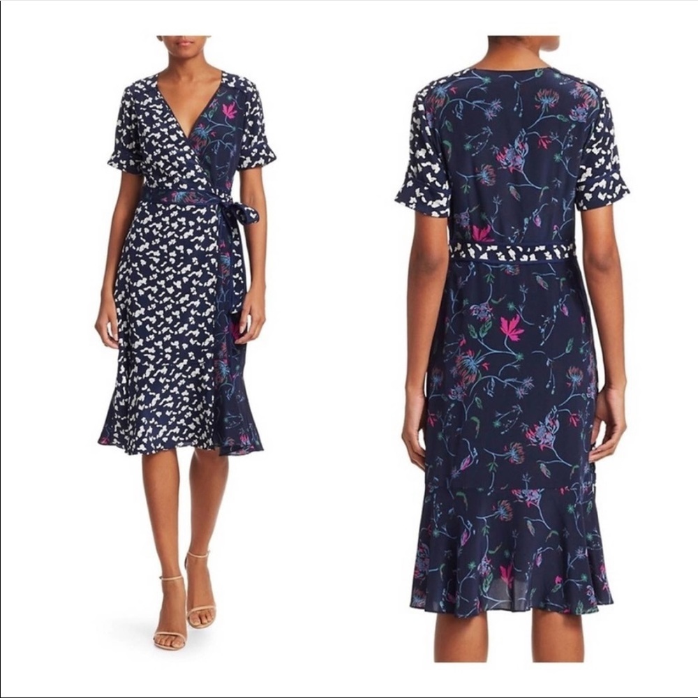 Tanya Taylor Silk Wrap Dress